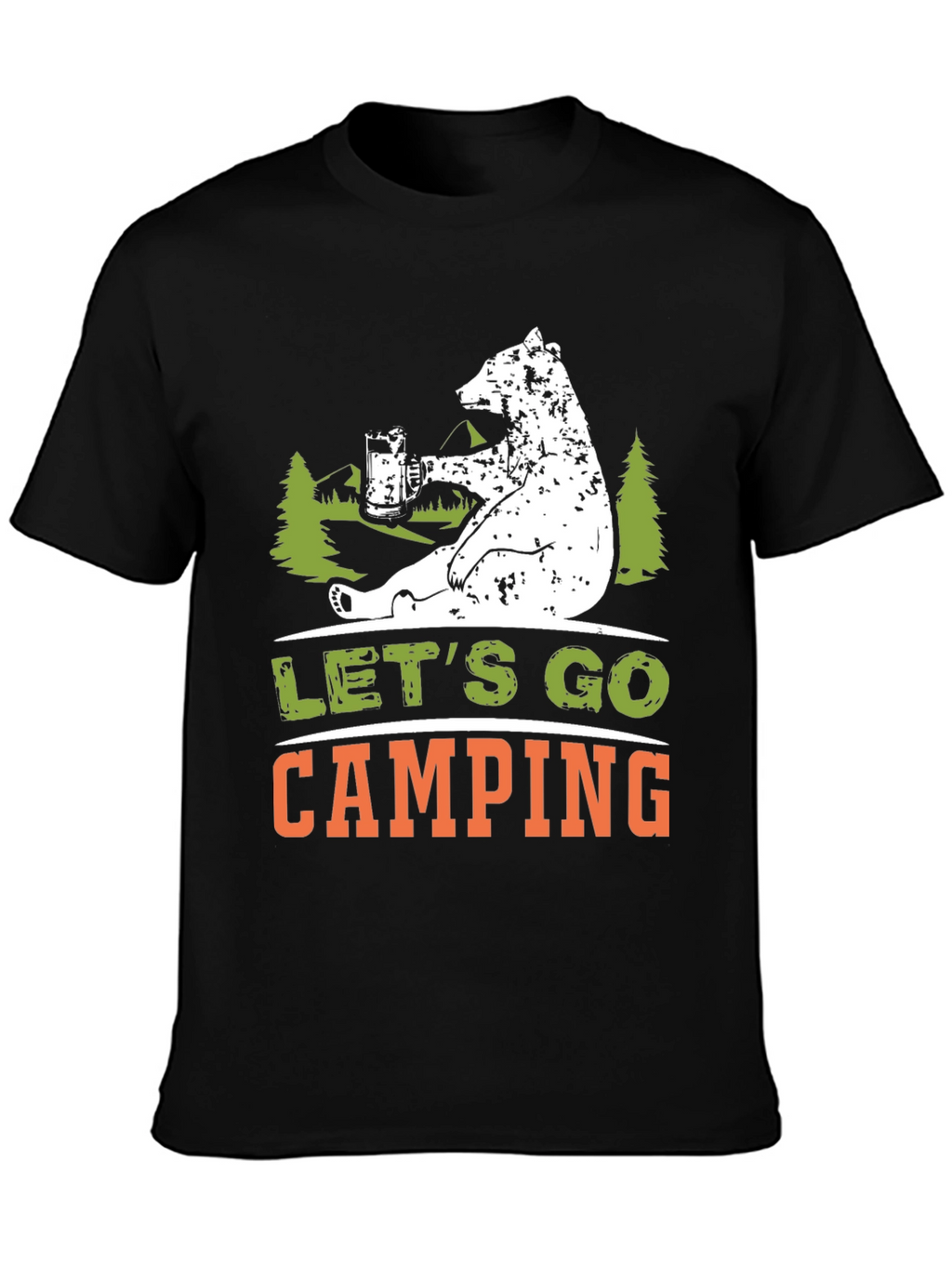 Lets Go Camping Bear Graphic Tee