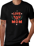 Love You Mom Graphic T-Shirt - Black