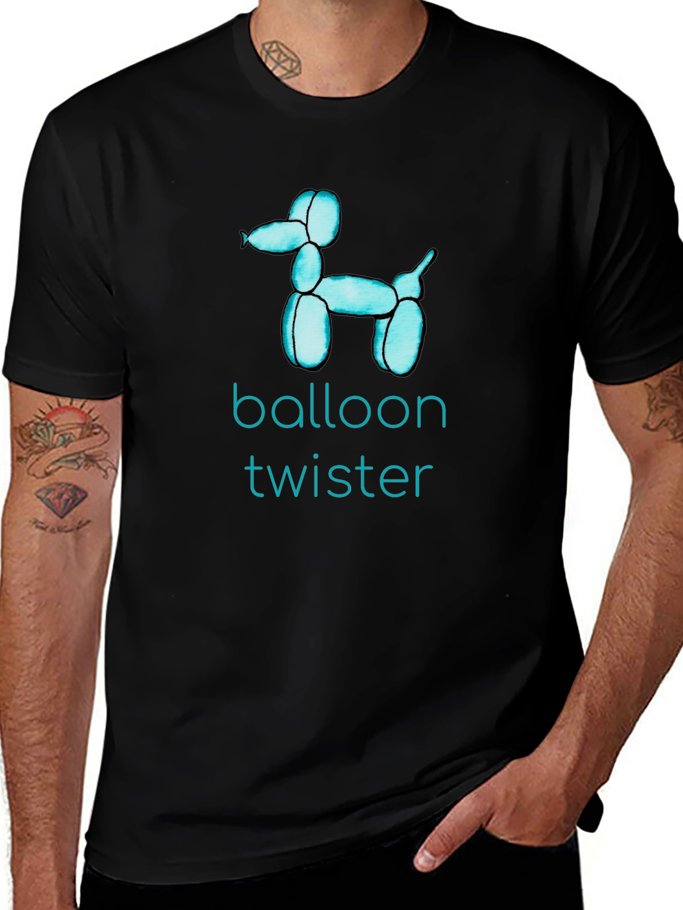 Balloon Twister Graphic Tee - Fun Black T-Shirt