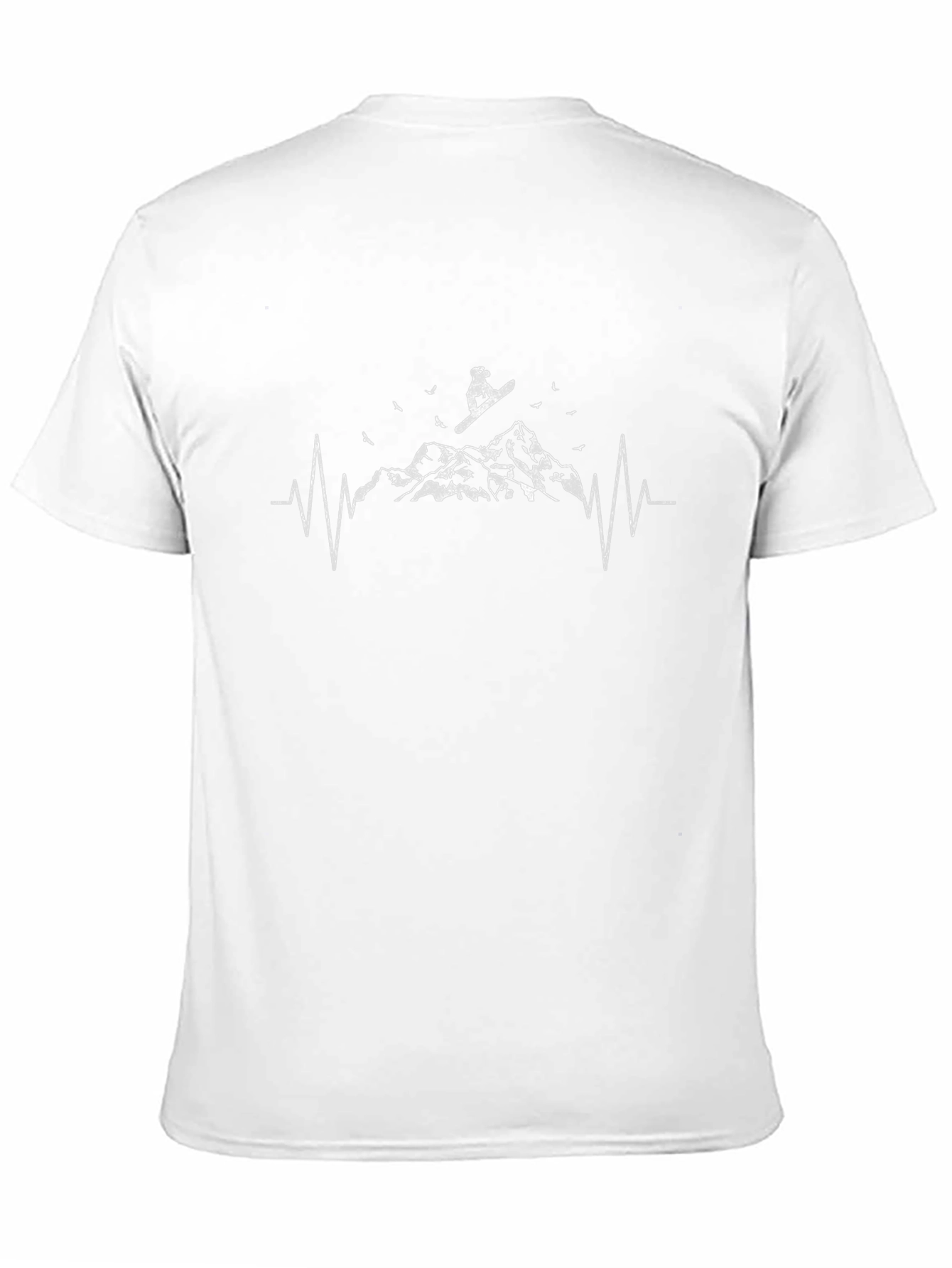Snowboard Heartbeat Graphic Tee - Black Cotton Comfort