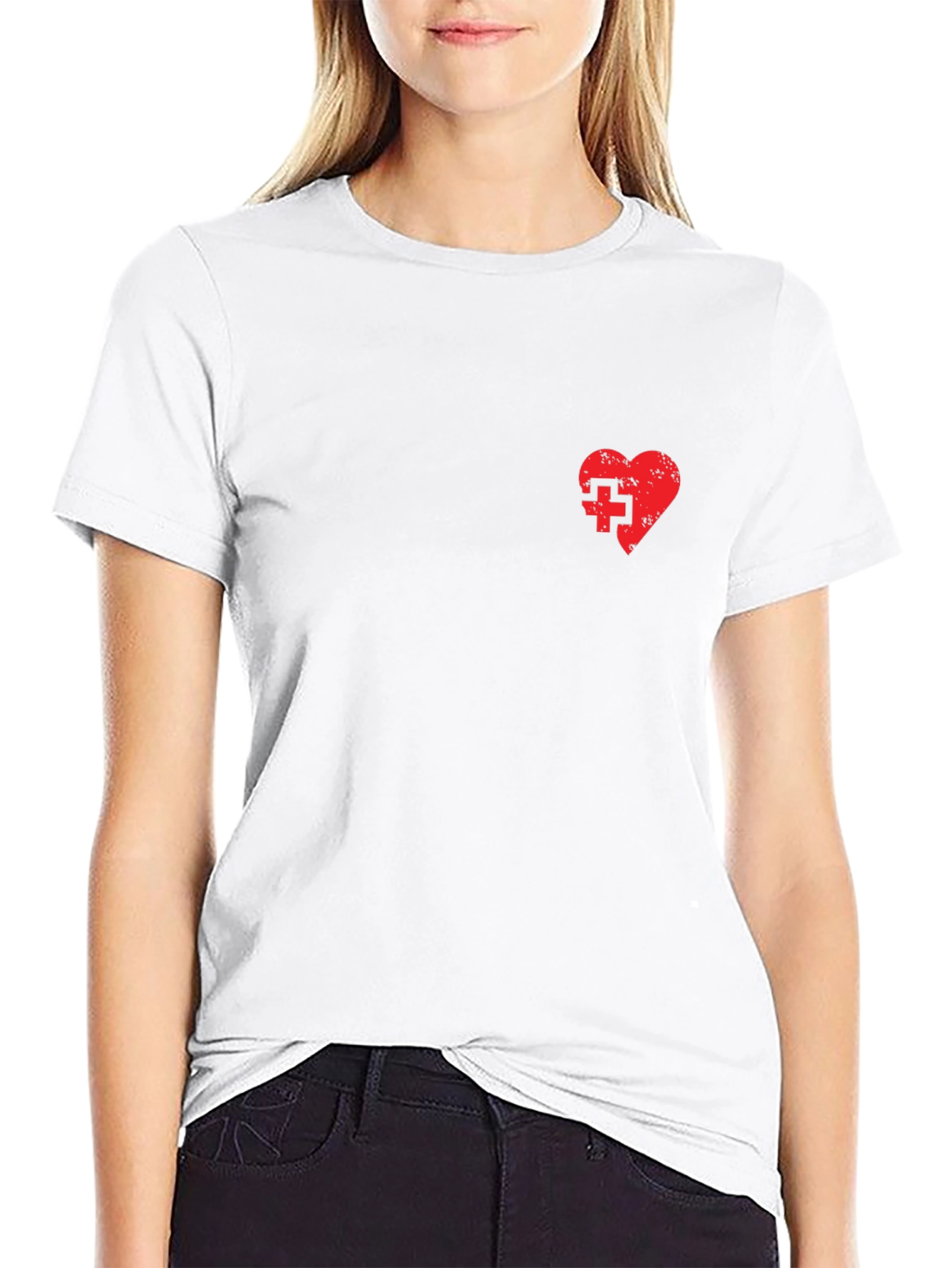 Heart with Cross Black T-Shirt