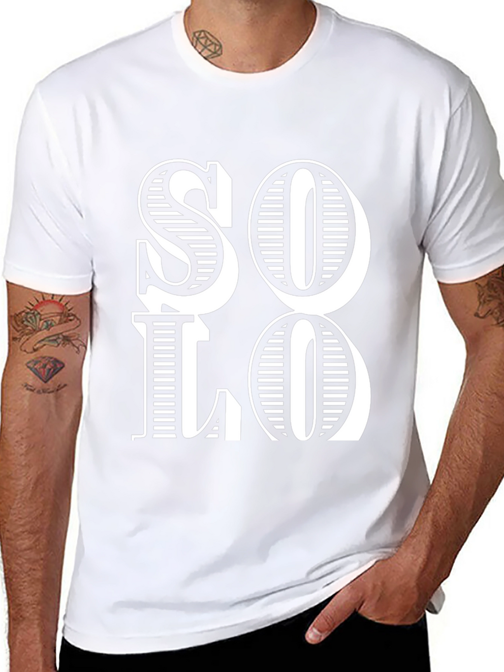 Stylish Black SOLO Graphic Print Tee