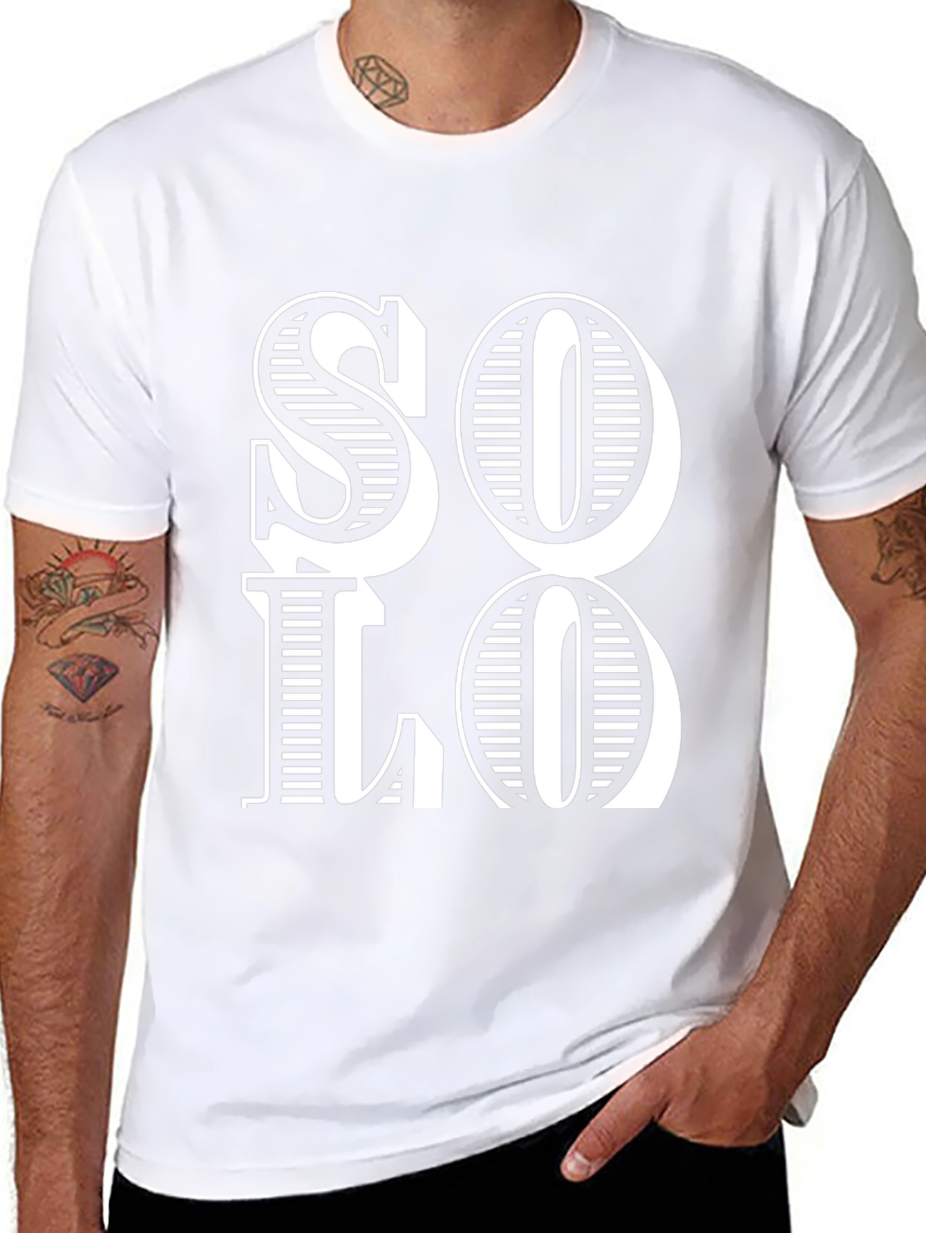 Stylish Black SOLO Graphic Print Tee