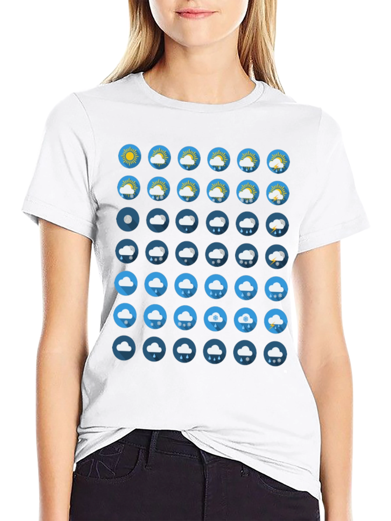 Weather Icon Black T-Shirt