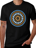 Geometric Mandala Graphic Black T-Shirt