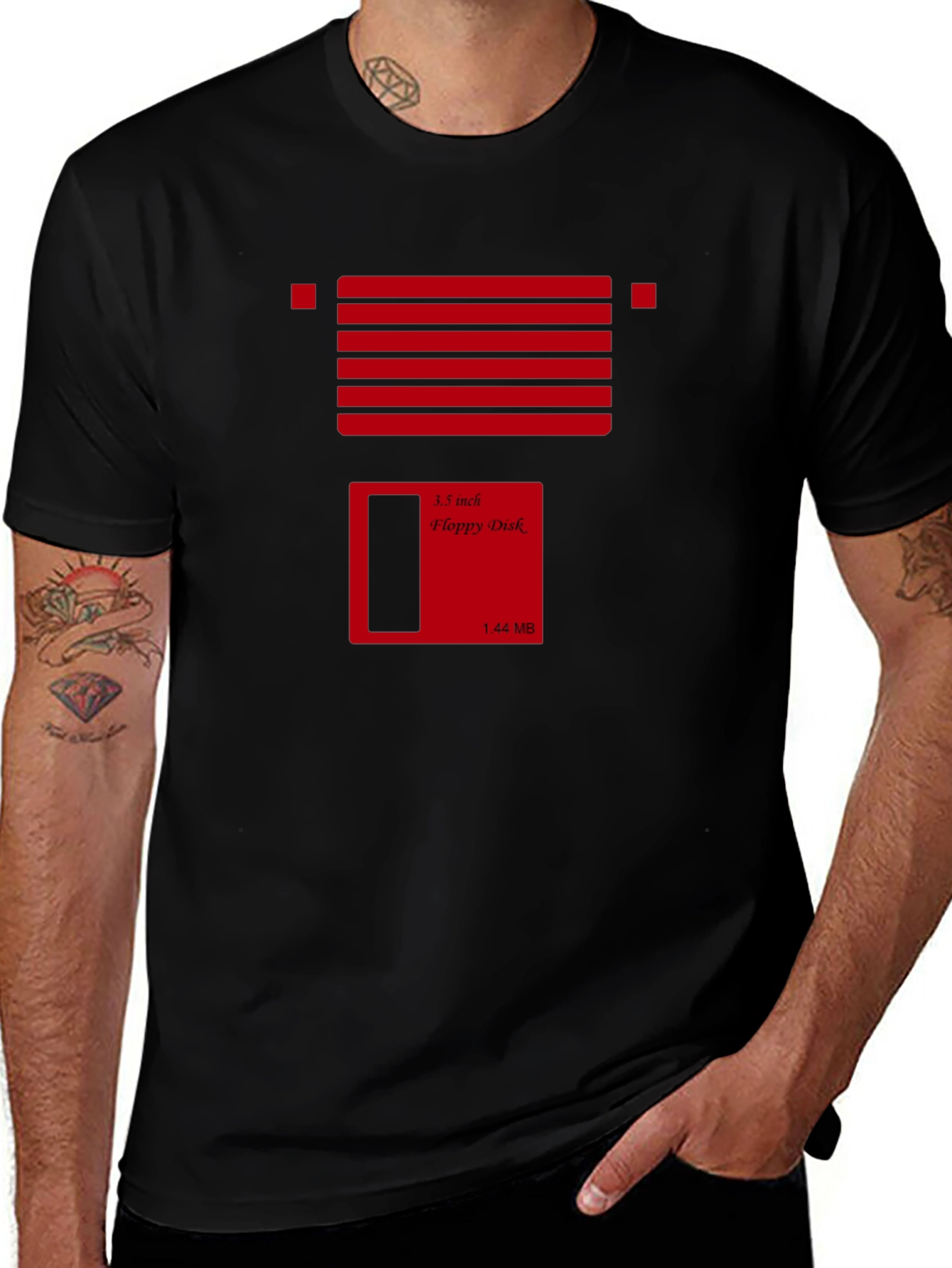 Retro Floppy Disk Graphic T-Shirt - Geeky Tee