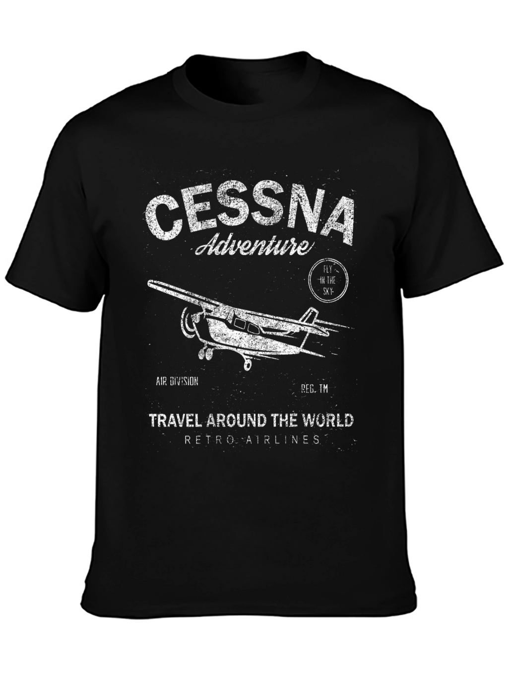 Cessna Adventure Retro Airlines Graphic T-Shirt