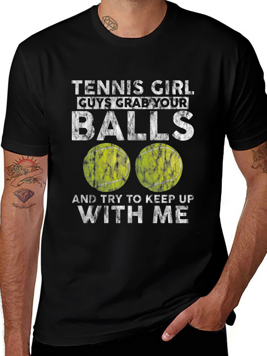 Tennis Girl Grab Your Balls Graphic Tee