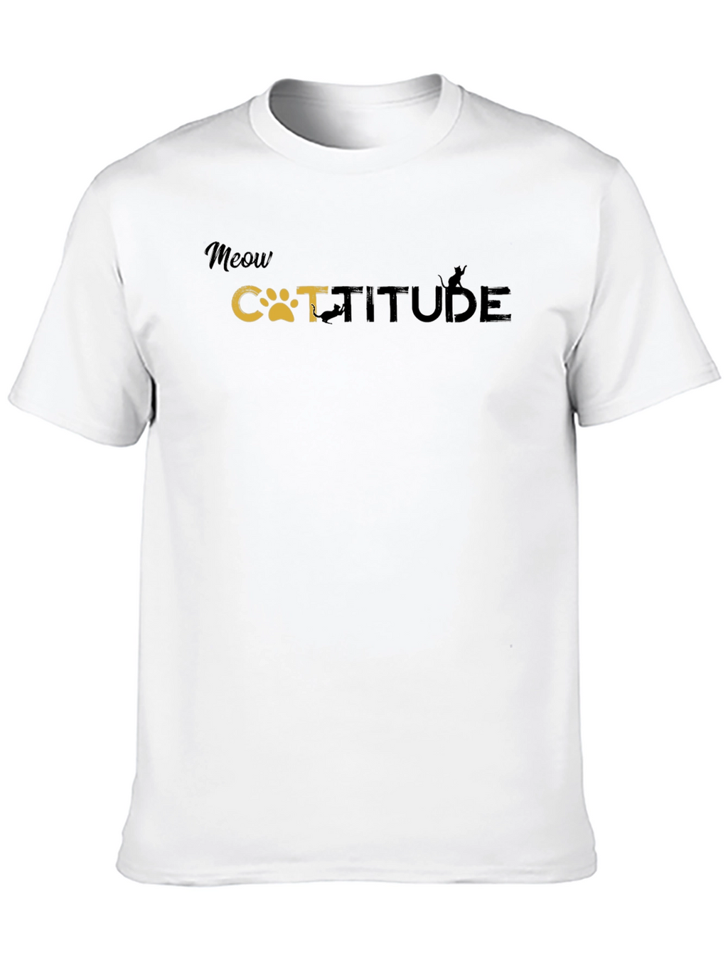 Meow Catitude Graphic Tee - Black