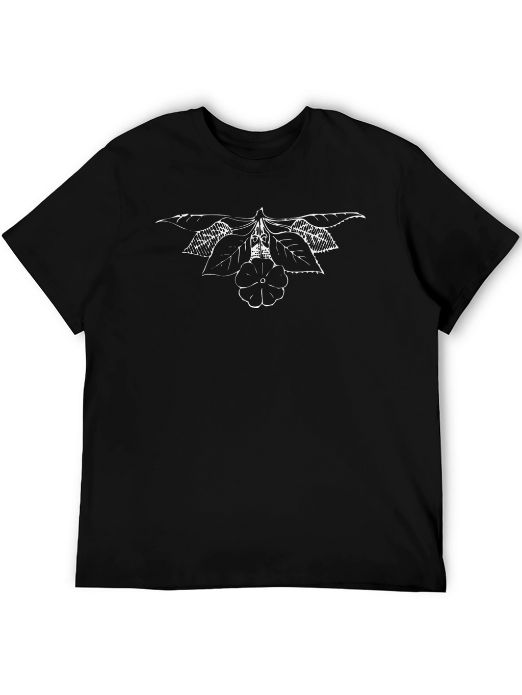 Floral Sketch Black T-Shirt - Stylish Casual Wear