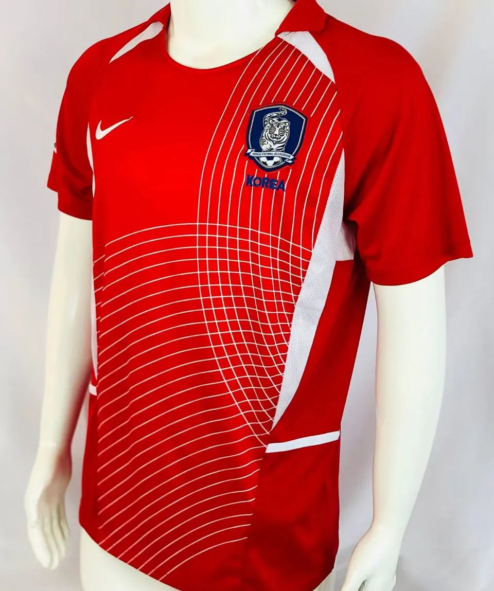 2002 South Korea Home Red Retro Soccer Jersey Front