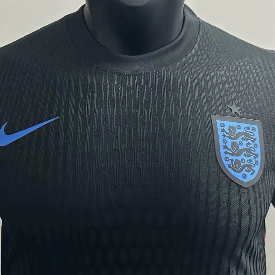 2025/26 England Away Black Player Version Soccer Jersey Detail 1