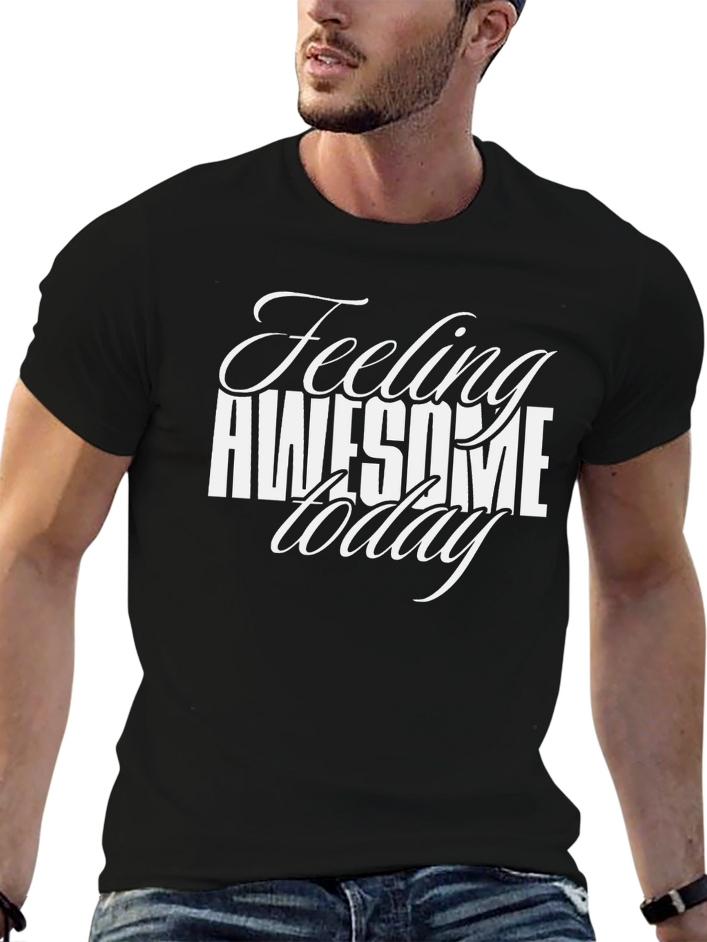 Feeling Awesome Today Black T-Shirt