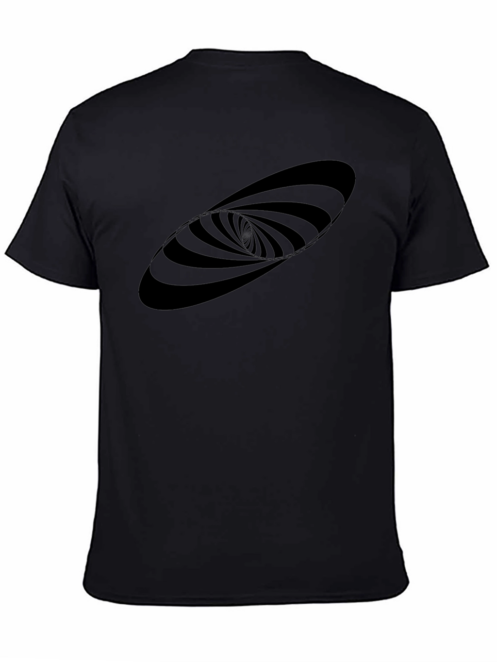 Hypnotic Swirl Graphic Tee - Black Cotton Blend Shirt