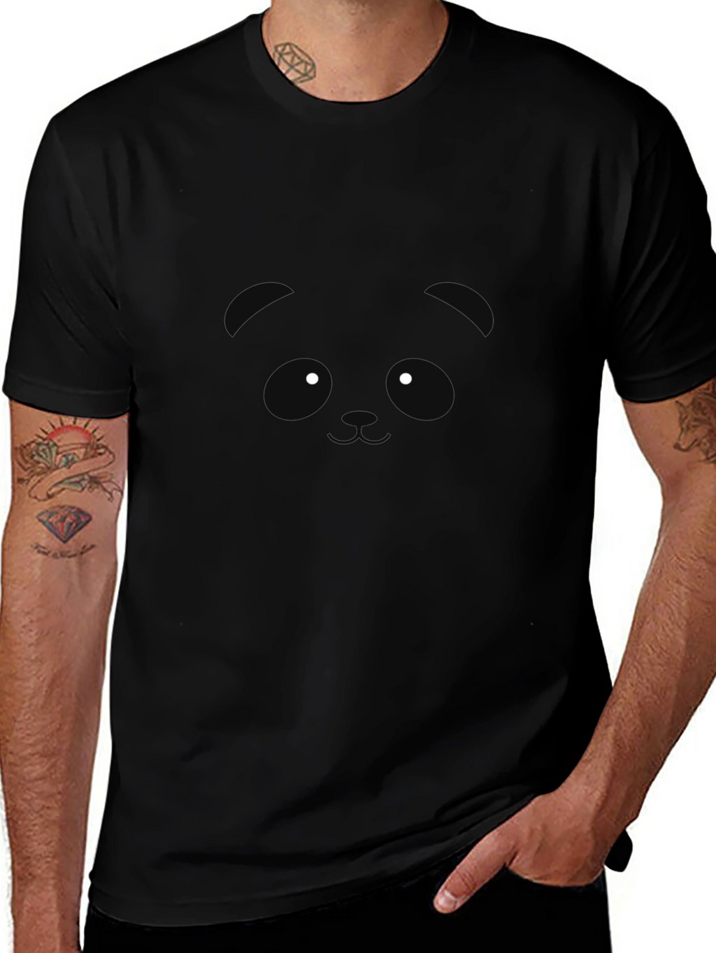 Black Panda Graphic Tee - Mens Casual Style