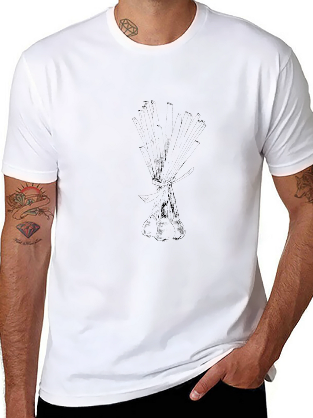 Mens Graphic Tee - Black Bouquet Print Casual Shirt