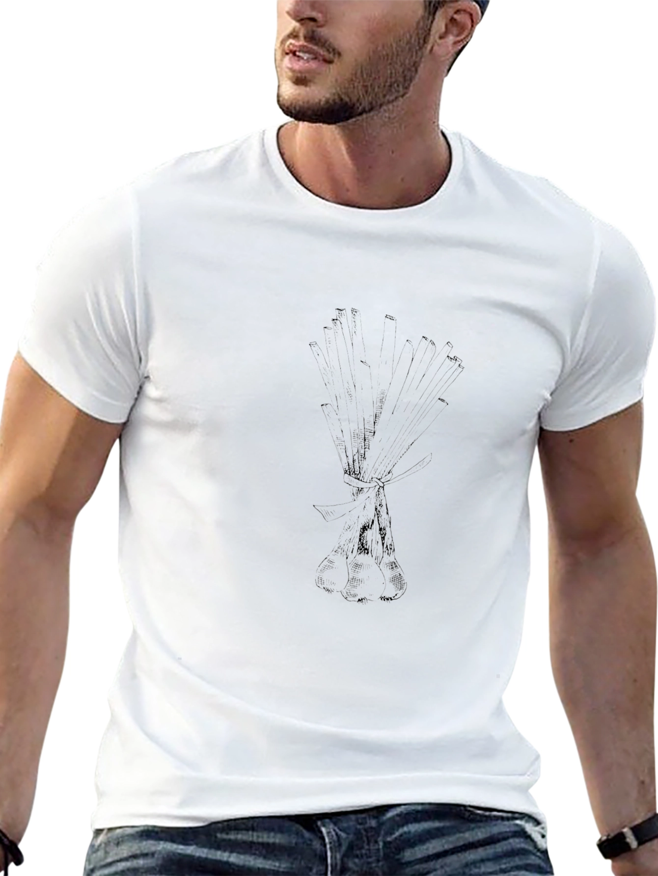 Mens Graphic Tee - Black Bouquet Print Casual Shirt