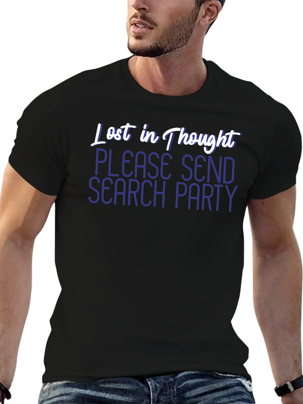 Lost In Thought Graphic Tee - Black