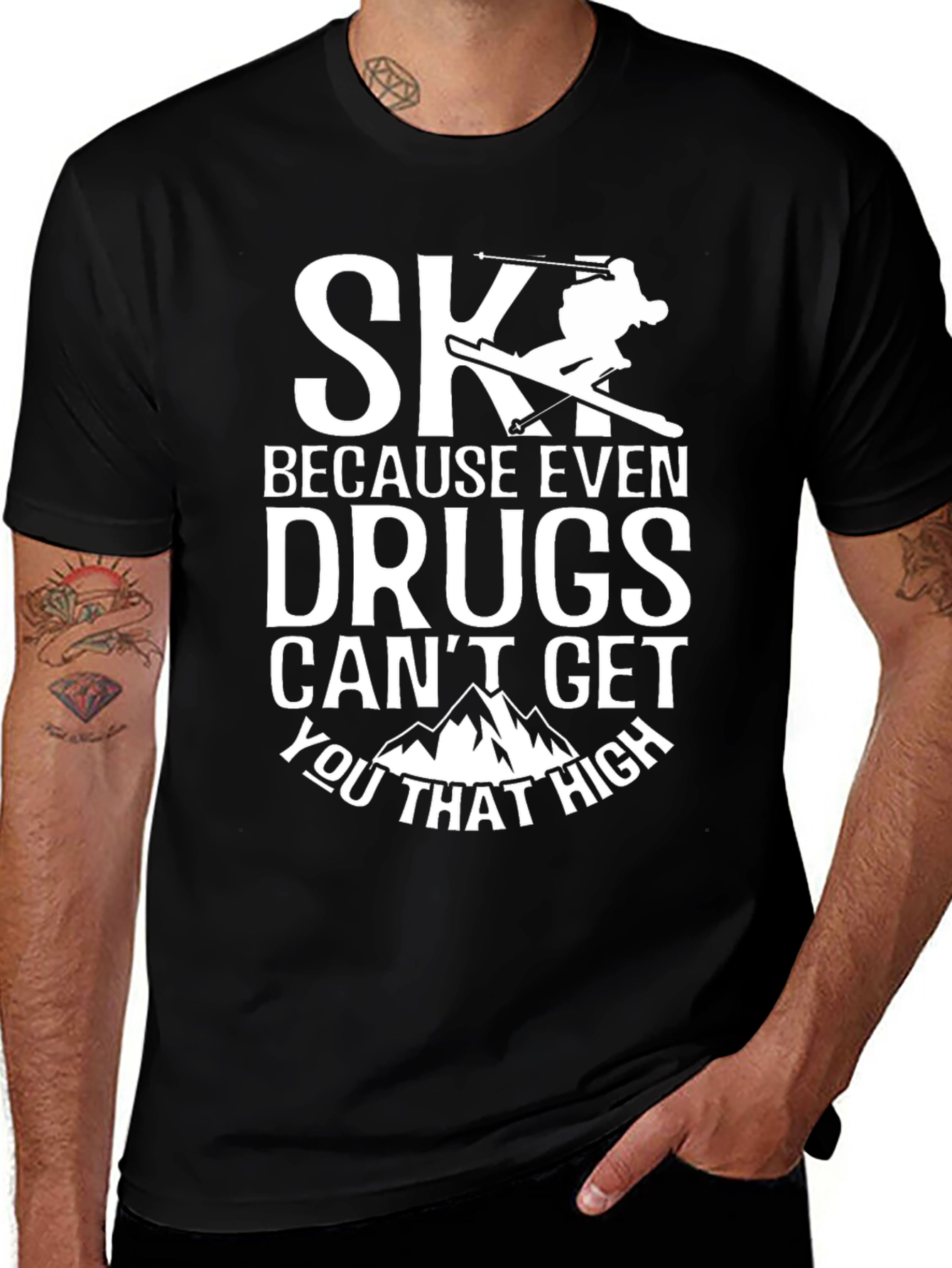 Skiing Humor T-Shirt - High Altitude Thrills