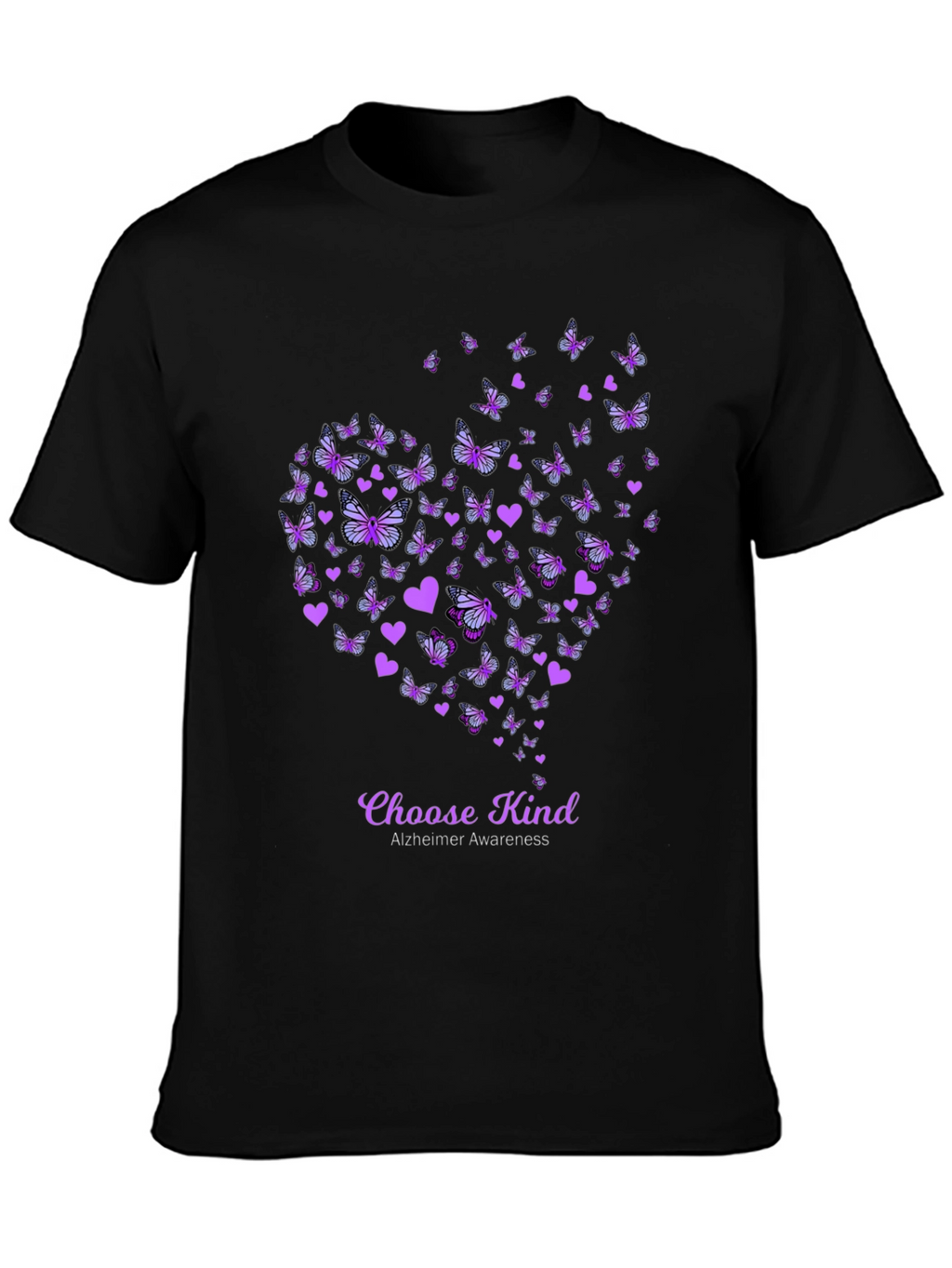 Choose Kind Alzheimers Awareness Butterfly Heart T-Shirt