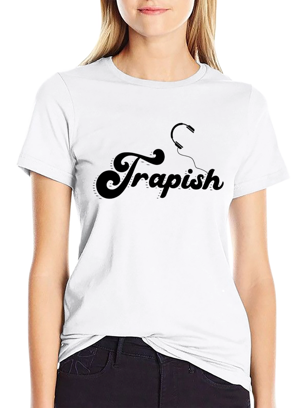 Trapish Graphic Tee - Stylish Black Cotton T-Shirt