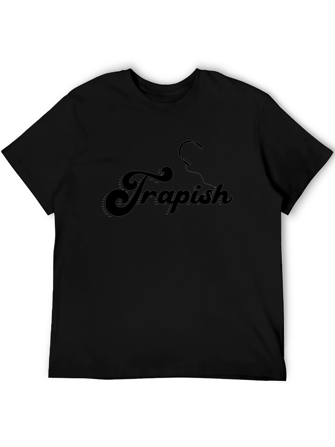 Trapish Graphic Tee - Stylish Black Cotton T-Shirt