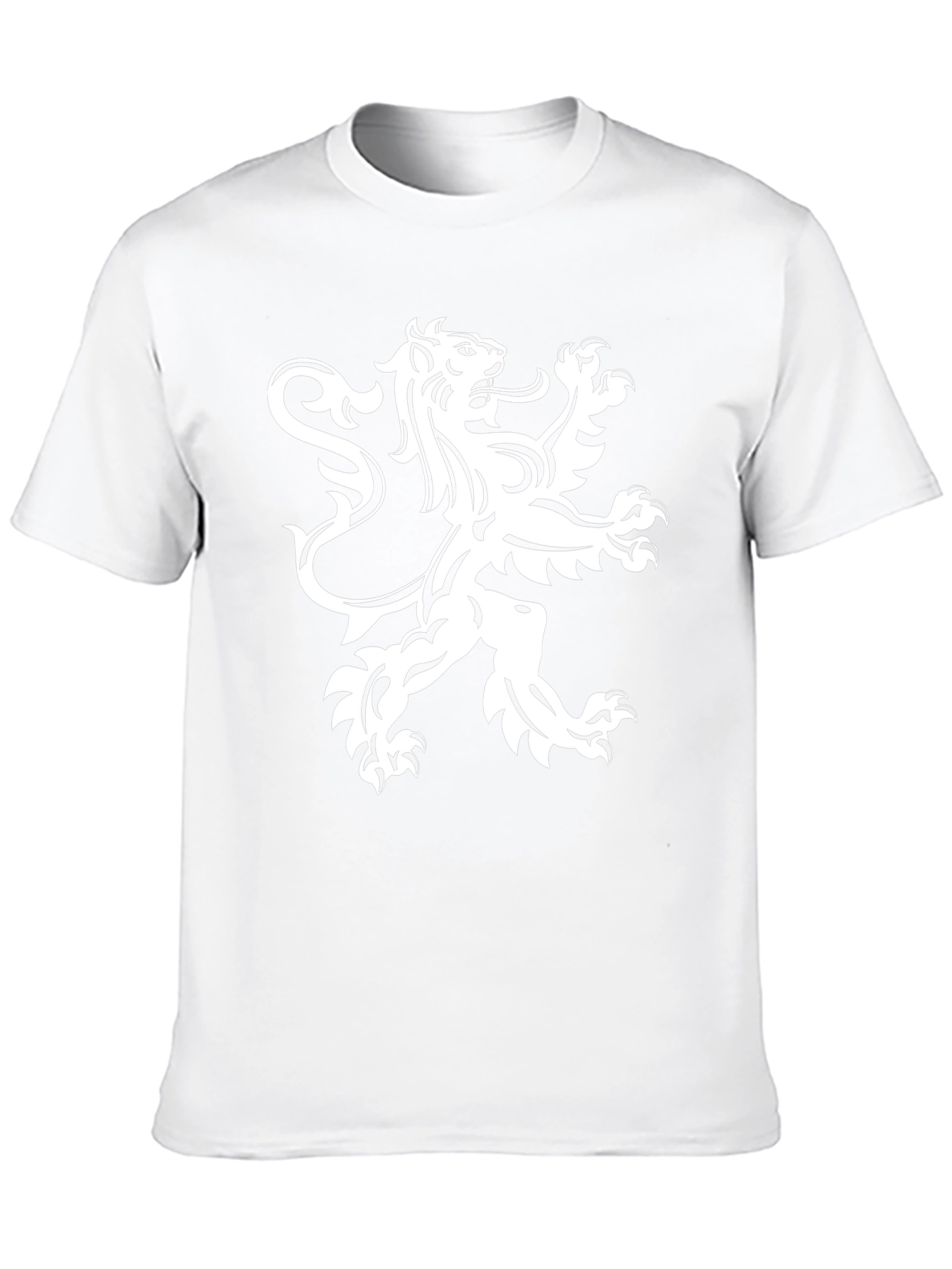 Black T-Shirt with White Lion Rampant Graphic