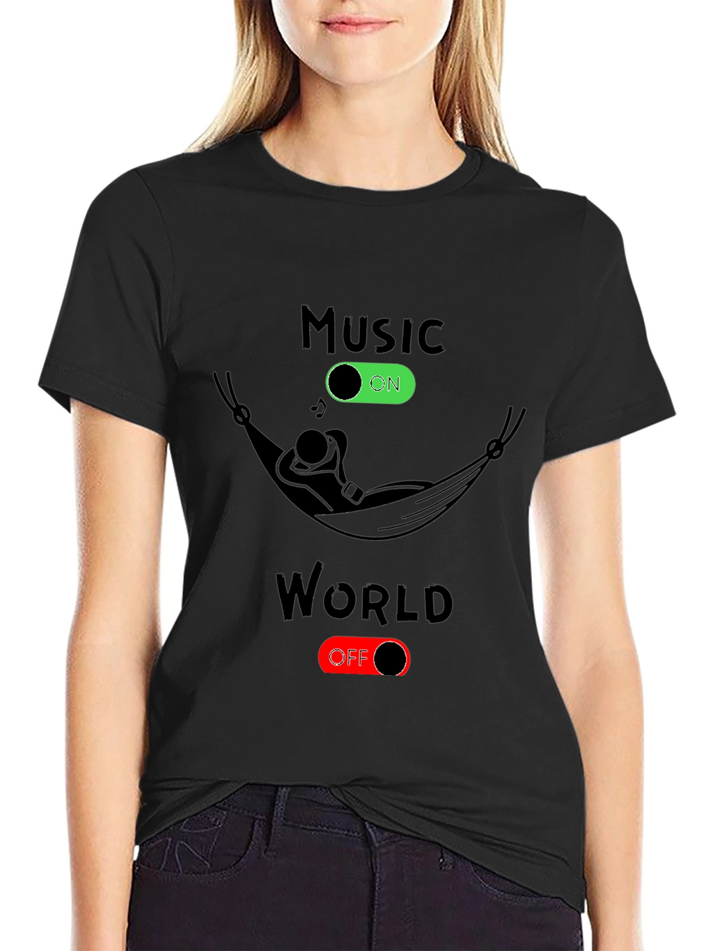 Music On World Off Graphic Tee
