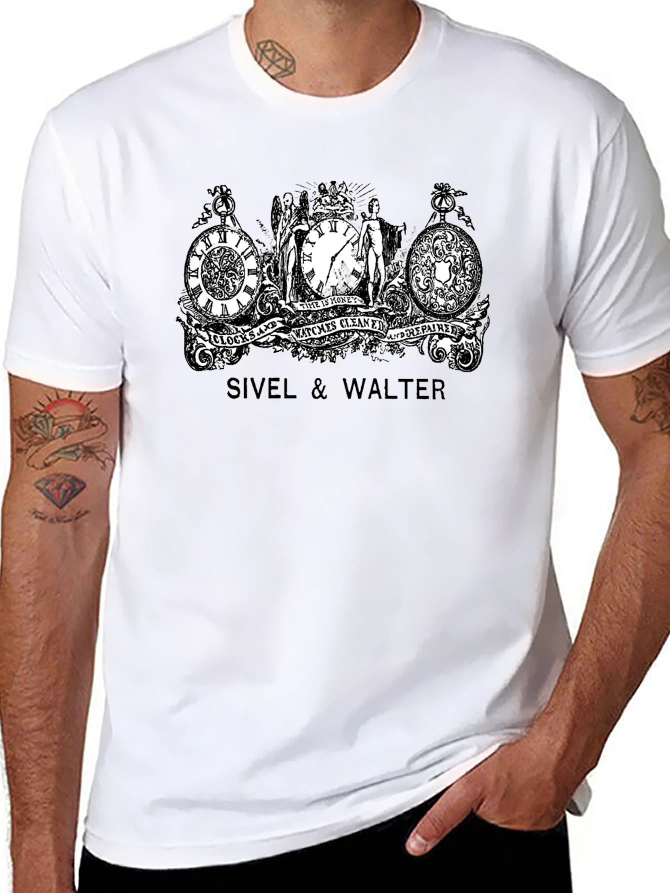 Sivel & Walter Clock Repair Black T-Shirt