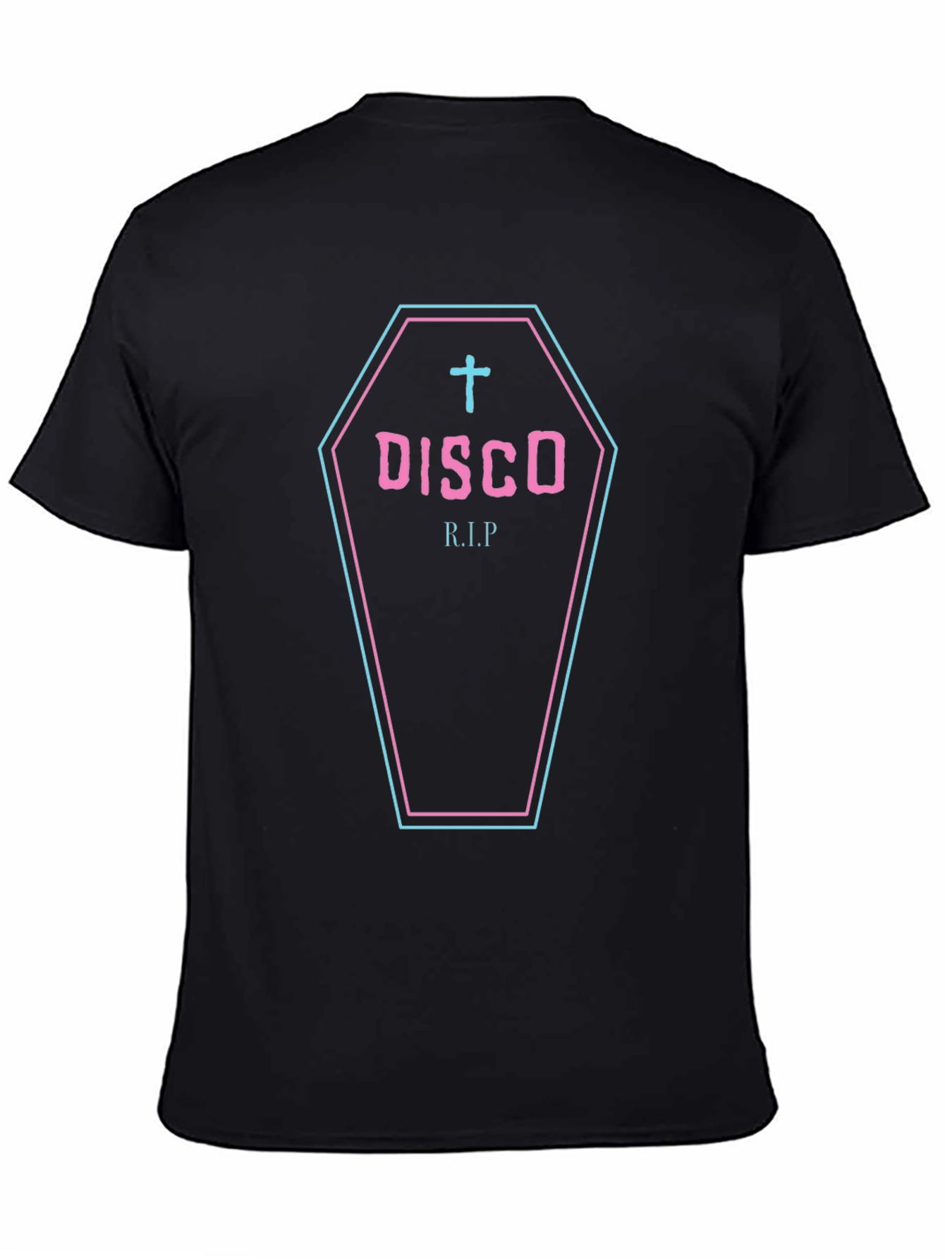 Disco RIP Coffin Graphic Black T-Shirt