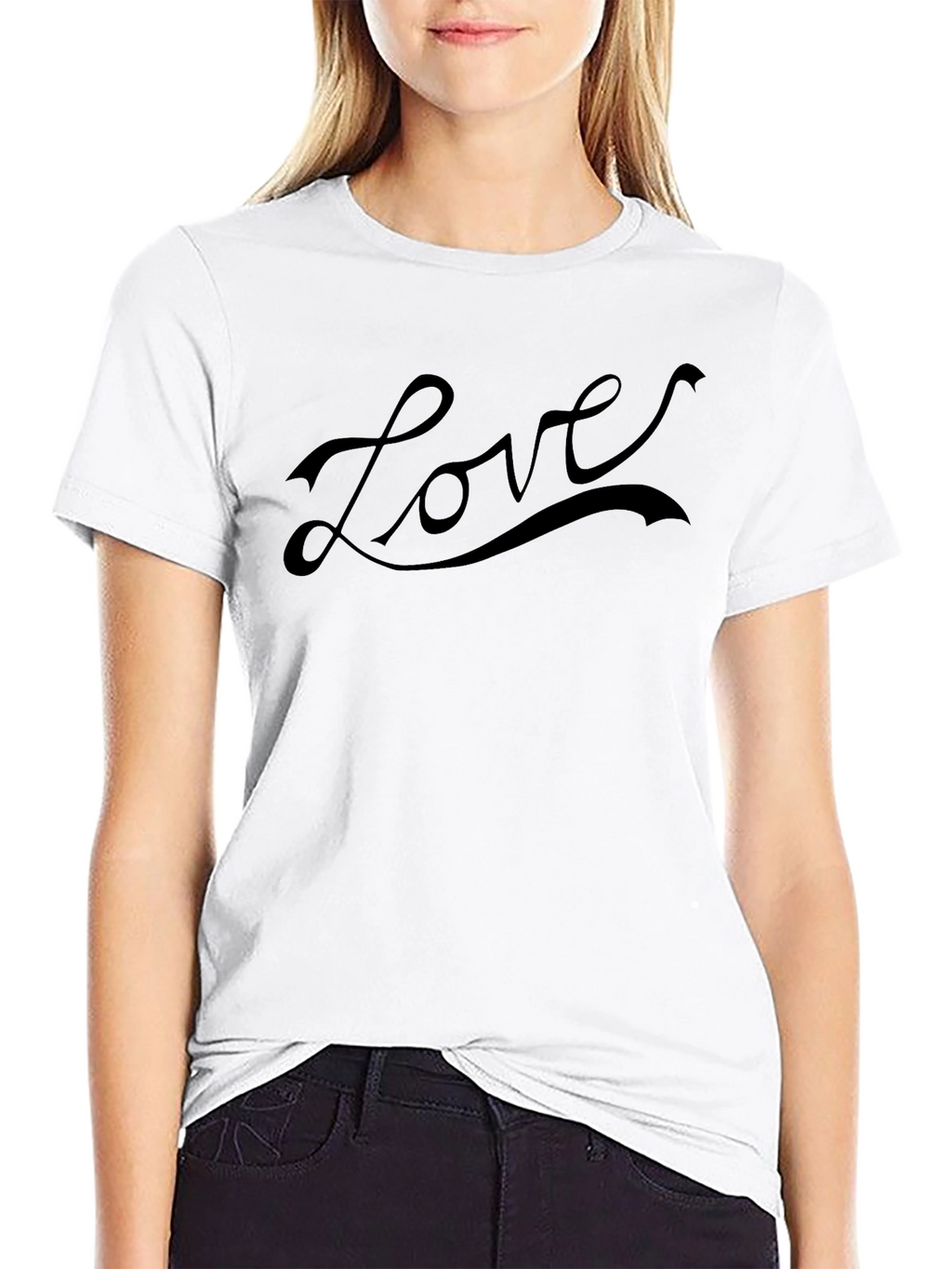 Love Graphic Print Mens Black T-Shirt