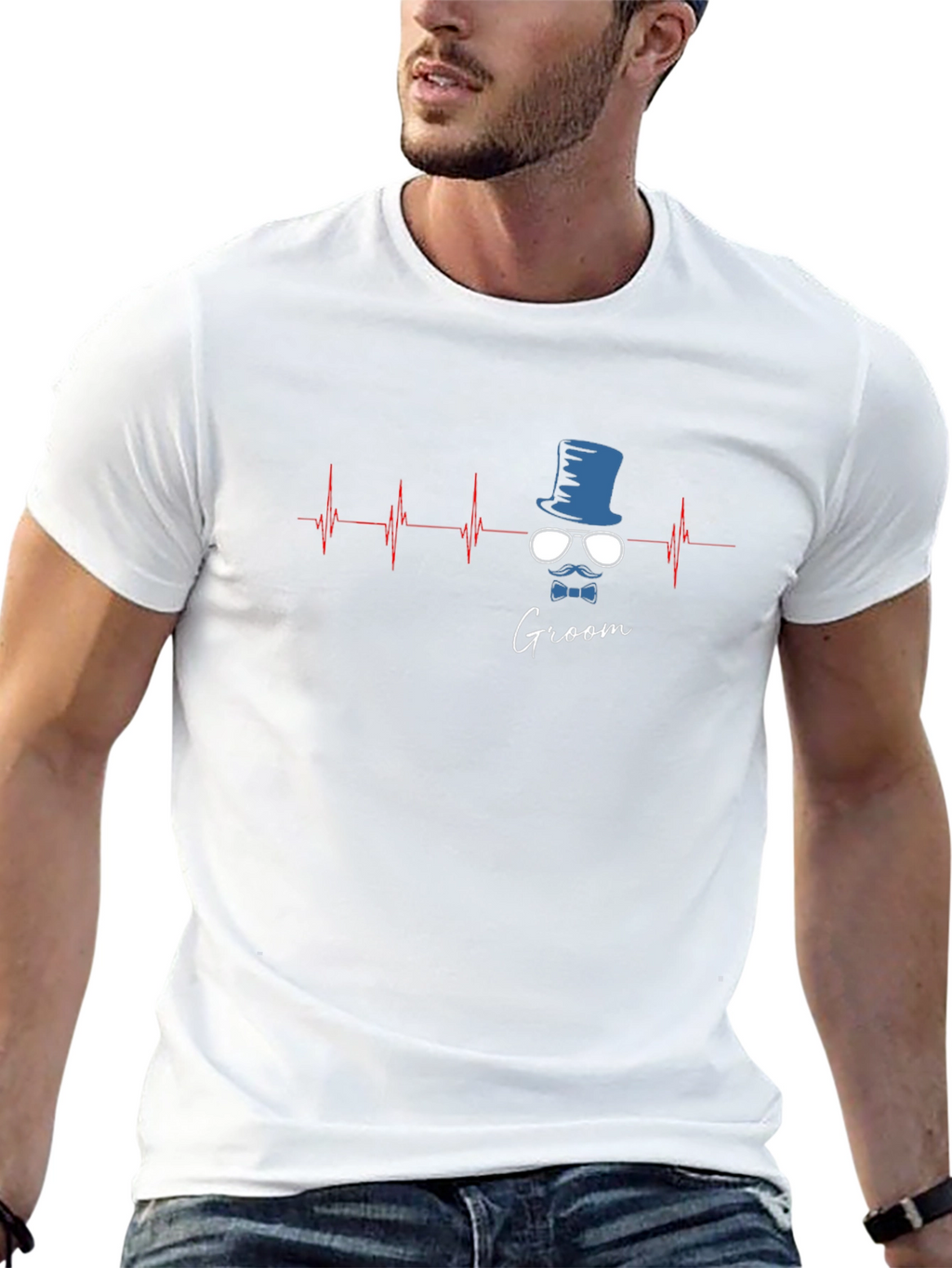 Groom Heartbeat Graphic T-Shirt