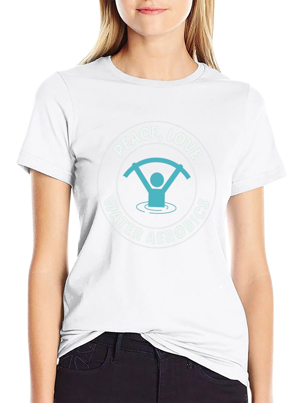 Peace Love Water Aerobics Graphic T-Shirt