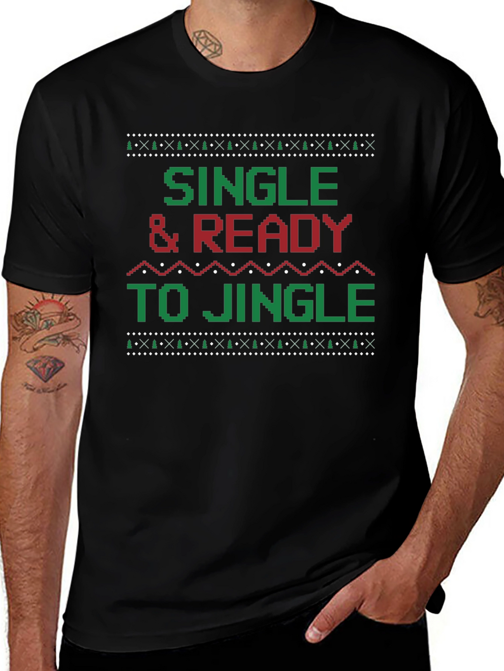 Single & Ready to Jingle Ugly Christmas Sweater T-Shirt