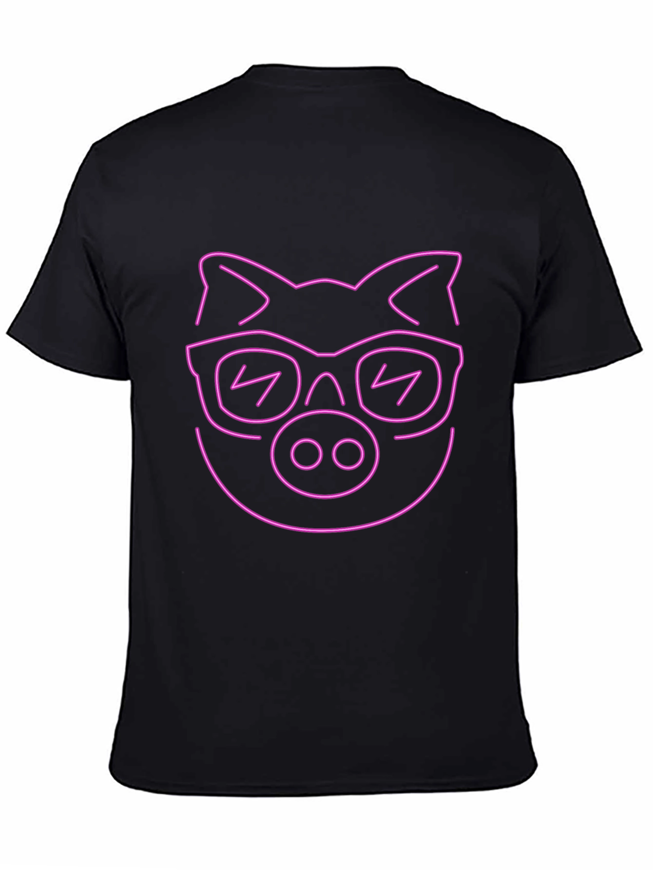 Cool Pig Neon Graphic Black T-Shirt