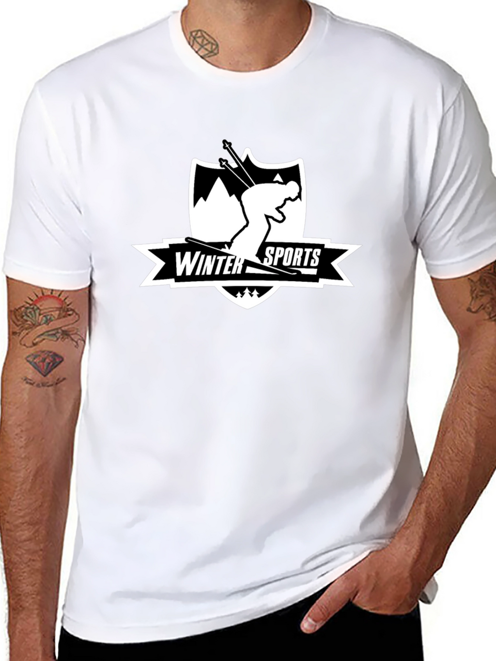 Winter Sports Skiing Graphic T-Shirt