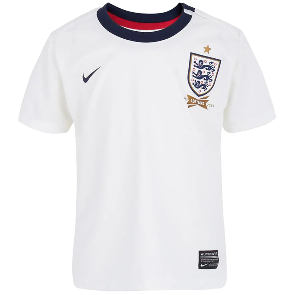 2013 England 150th Anniversary White Retro Soccer Jersey Front