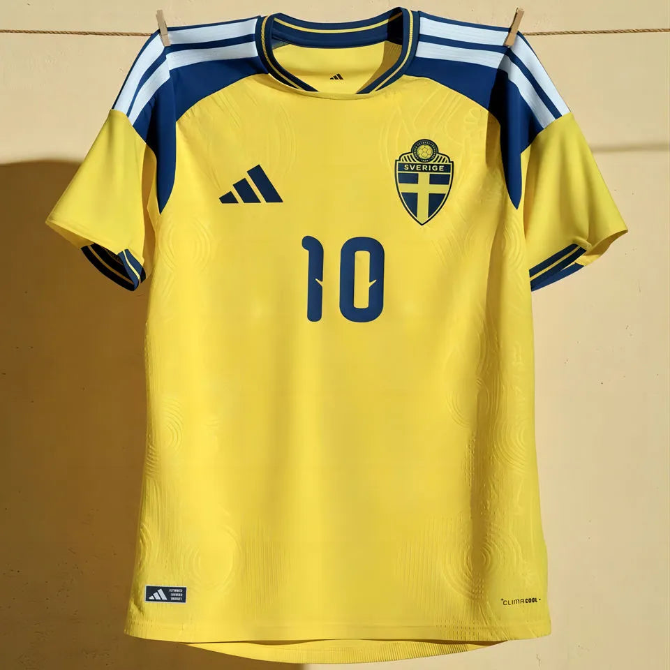 2026/27 Sweden Home Yellow Player Version Soccer Jersey Detail 1