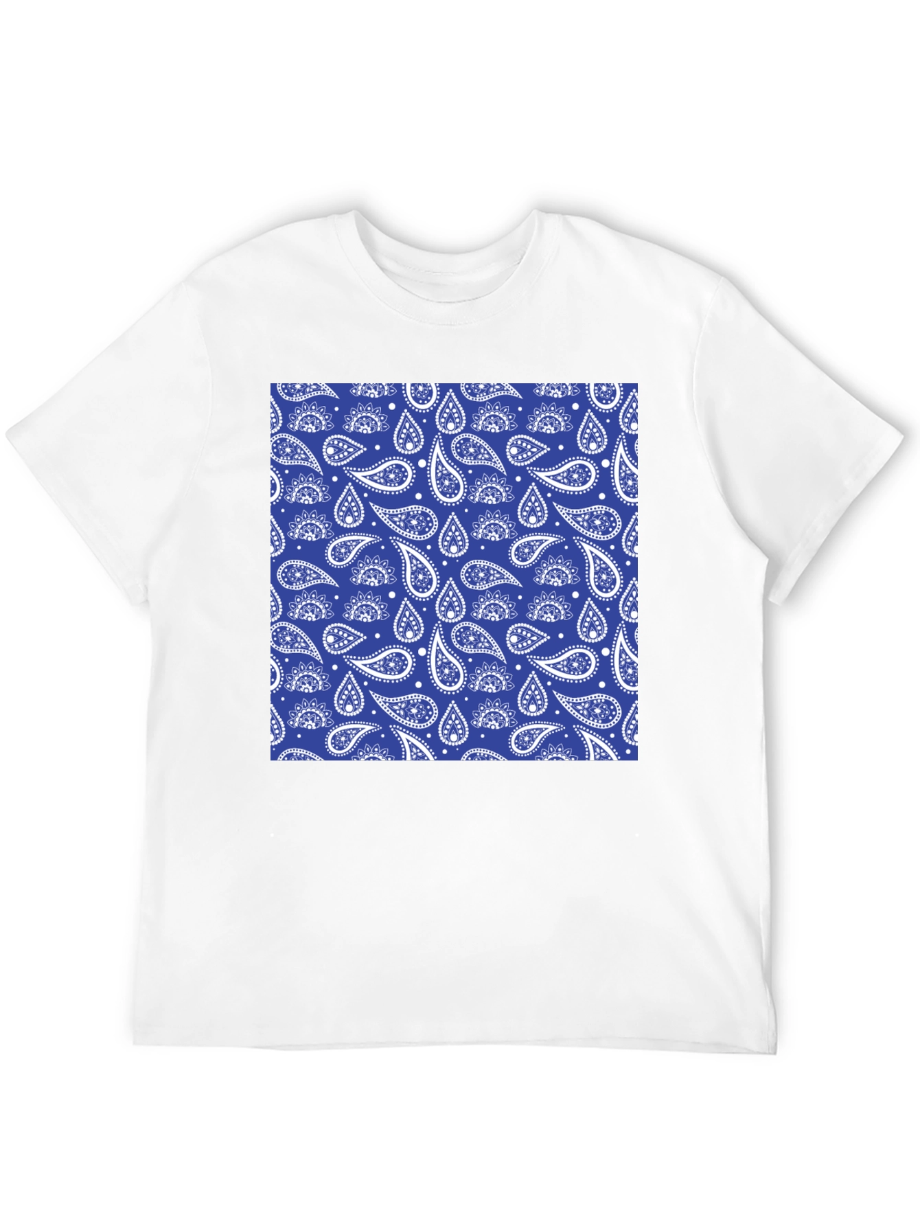 Stylish Paisley Print Black T-Shirt