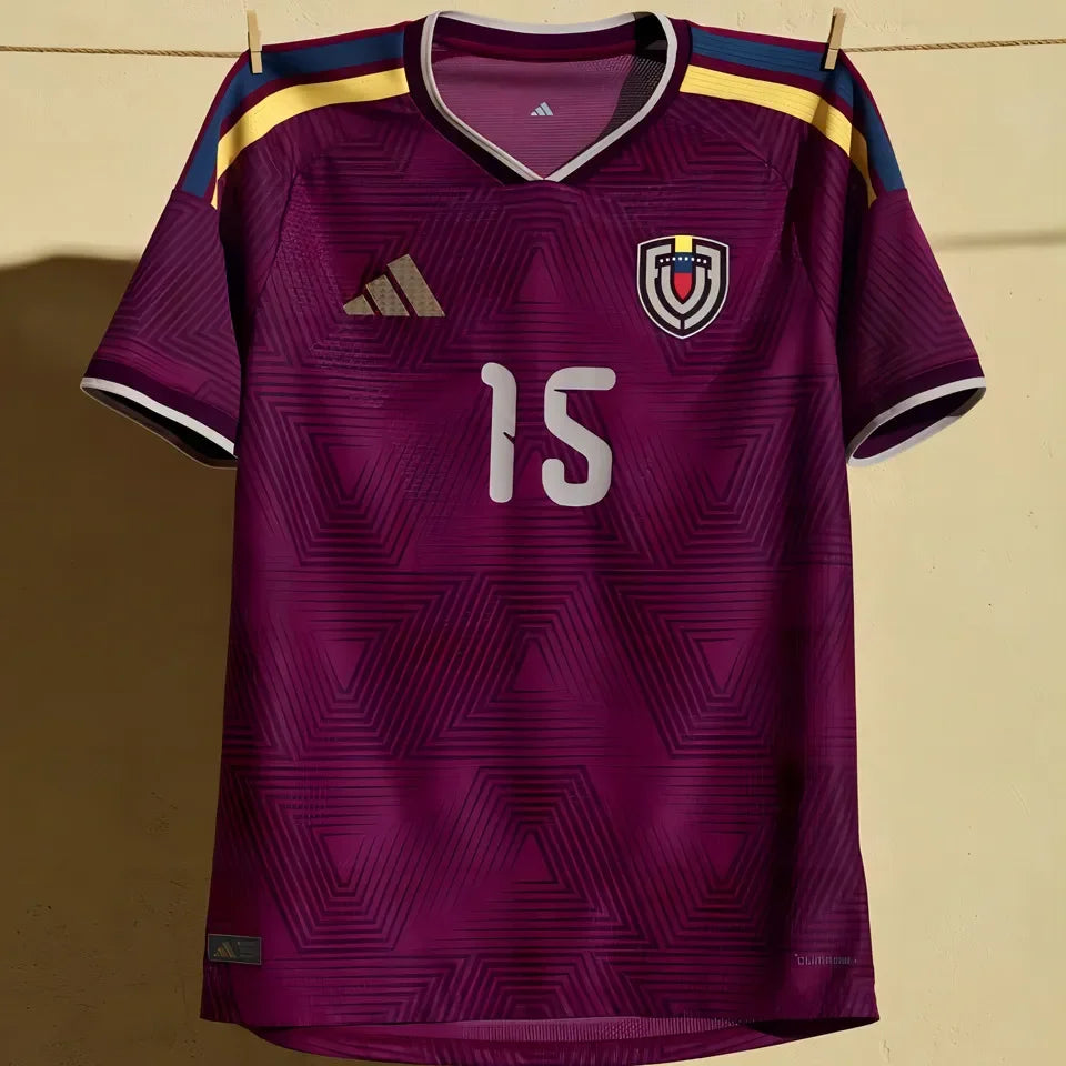 2026/27 Venezuela Home Red Fans Soccer Jersey Detail 2