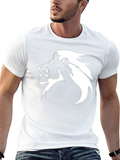 Lion Head Graphic Tee - Black Cotton Comfort