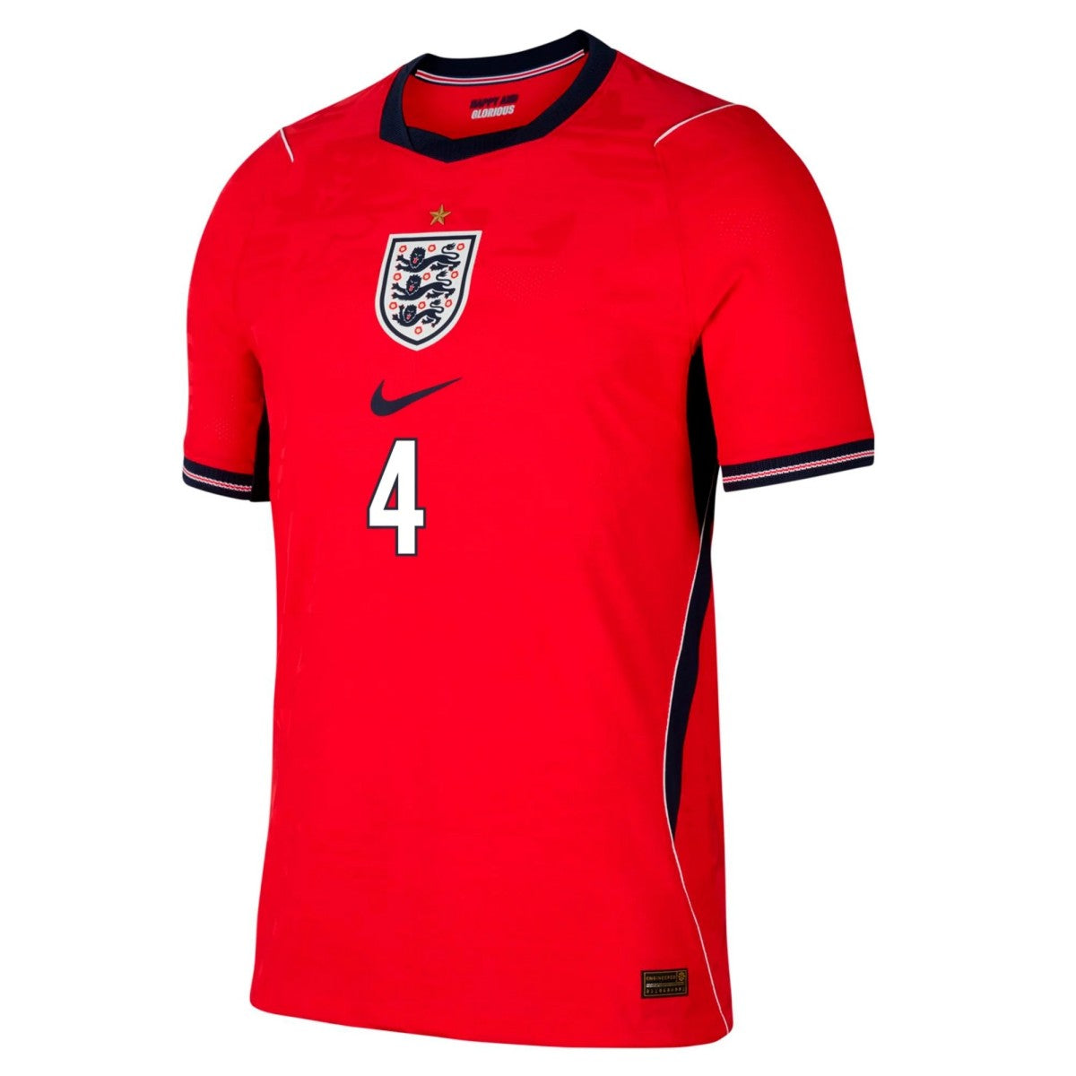 Rice #4 England Away Match Jersey Player Version World Cup 2026 Back