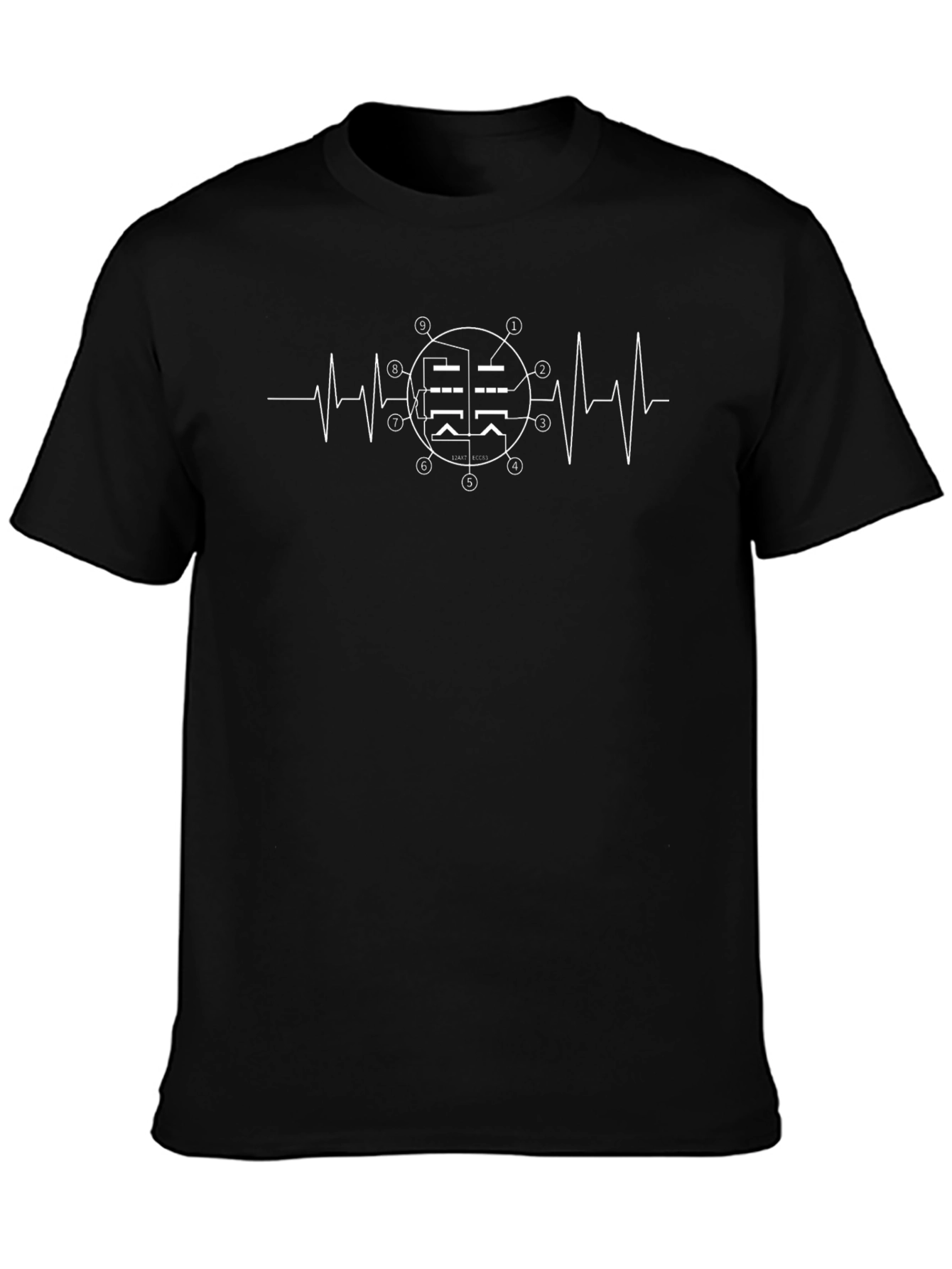 Heartbeat Vacuum Tube T-Shirt - Black