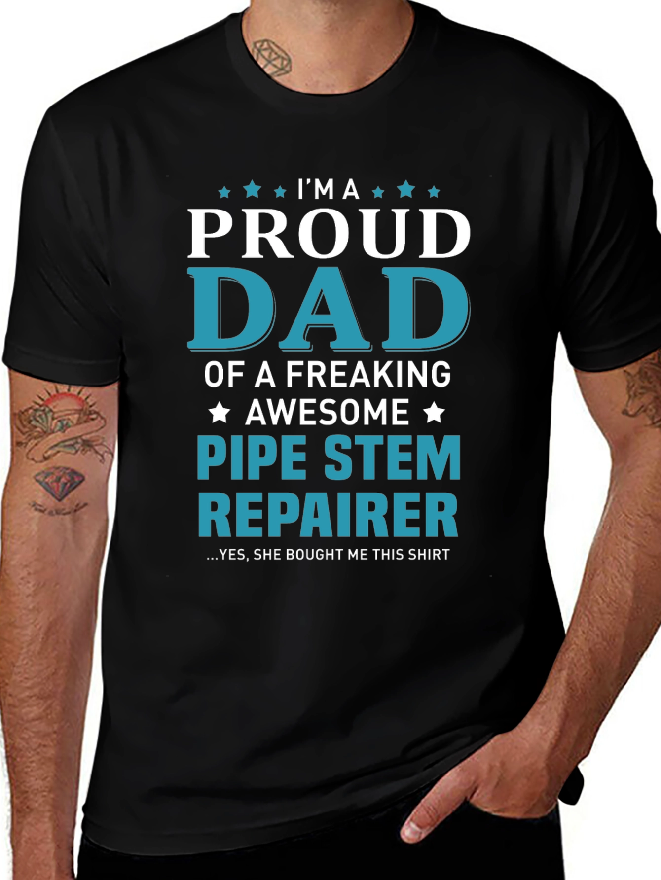 Proud Dad Pipe Stem Repairer Graphic Tee
