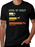 Level of Crazy Cat Dog Goat People Graphic Tee
