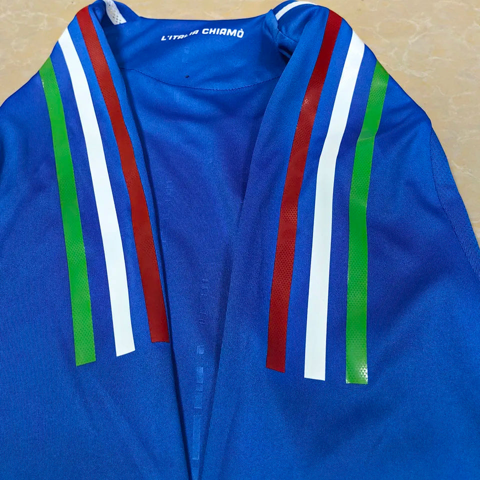 2024 Italy Home Blue Player Version Soccer Jersey Detail 2