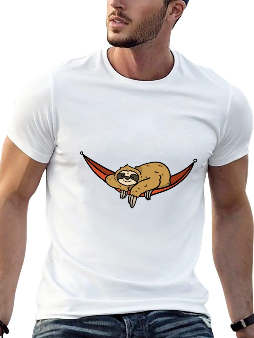 Sloth Hammock Graphic Tee - Relaxed Style