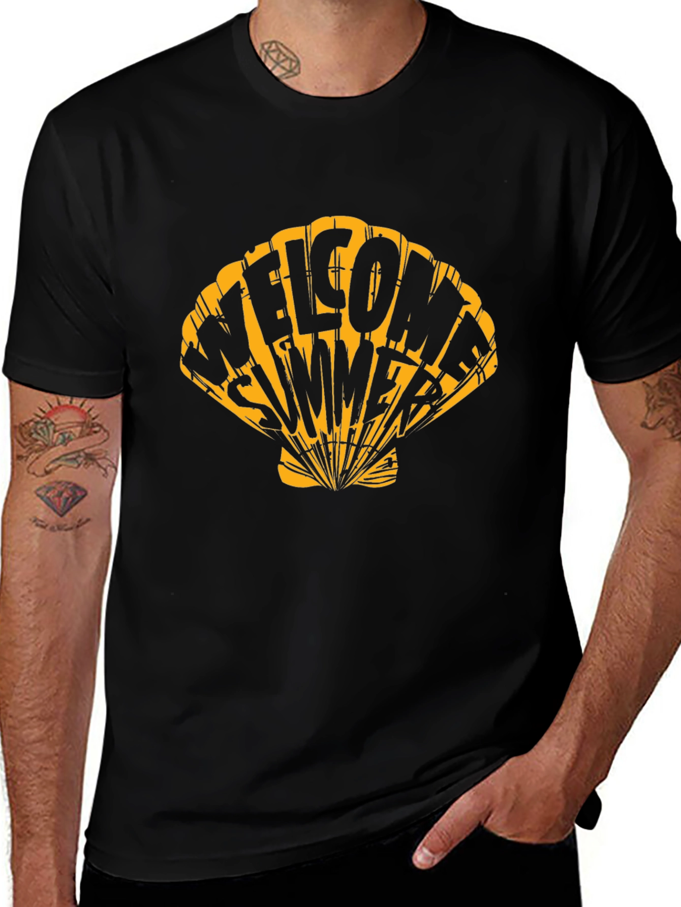 Welcome Summer Graphic Tee - Seashell Design