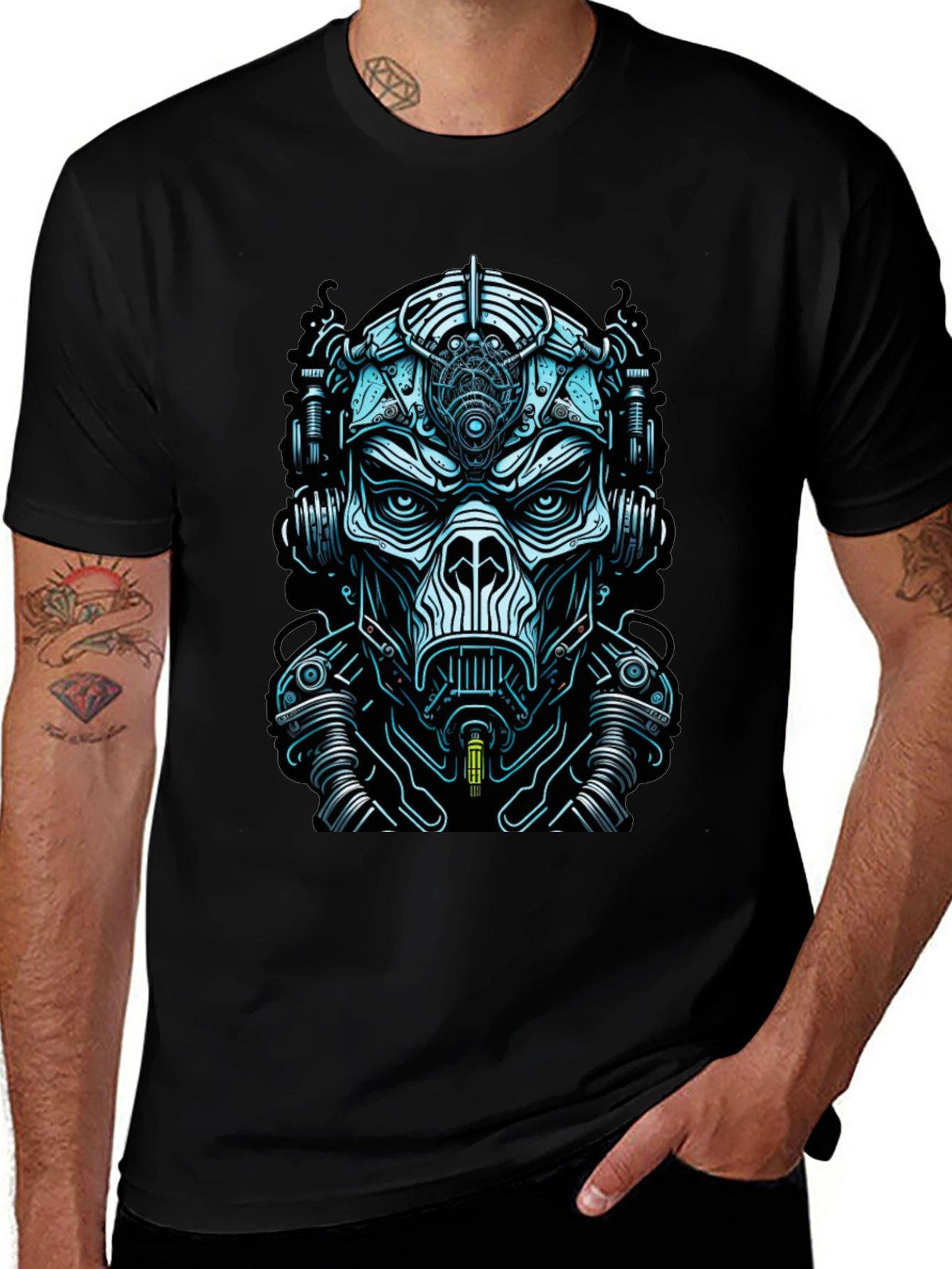 Cyberpunk Mask Graphic Tee - Unique Design
