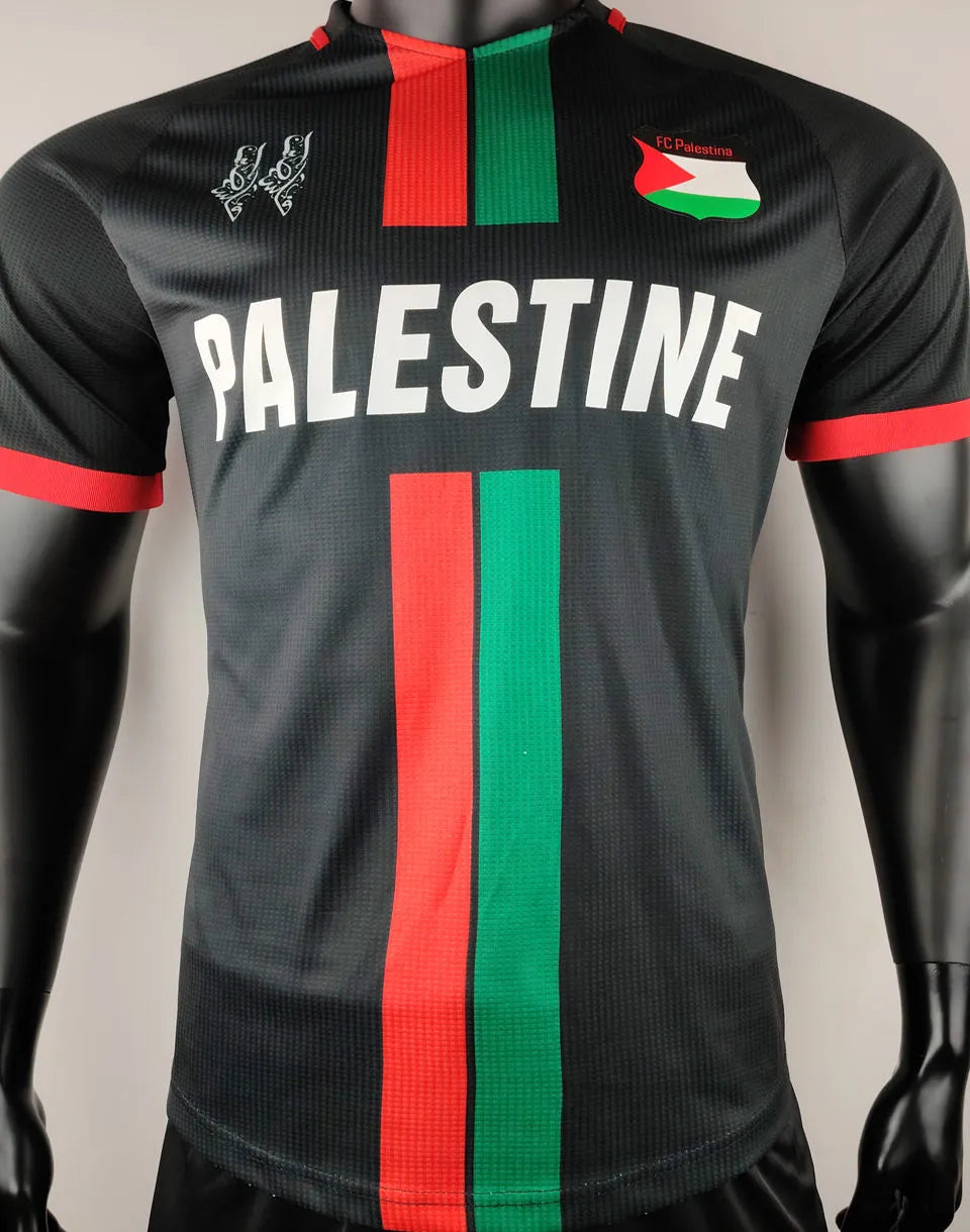 2024/25 Palestine White Fans Soccer Jersey Detail 4